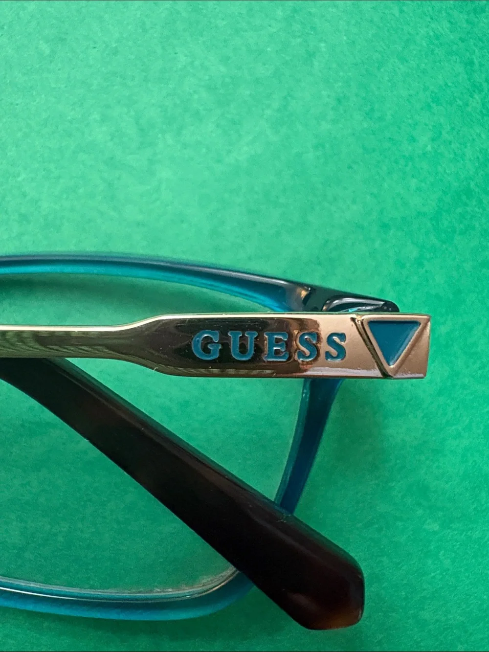 GUESS Black Frames with Teal Temple Accents Women’s Glasses